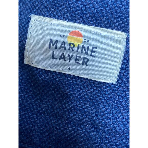 Marine Layer Blue Sleeveless Square Neck Crossback Wide Leg Denim Jumpsuit Sz M - Picture 3 of 4